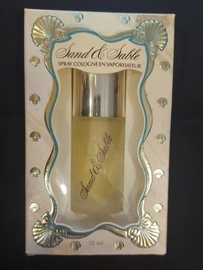 Sand & Sable by Coty Floral Cologne Spray - Black/White Text Graphic
